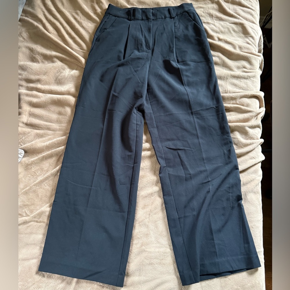 LOFT Women's Black High Waisted Wide Leg Trousers